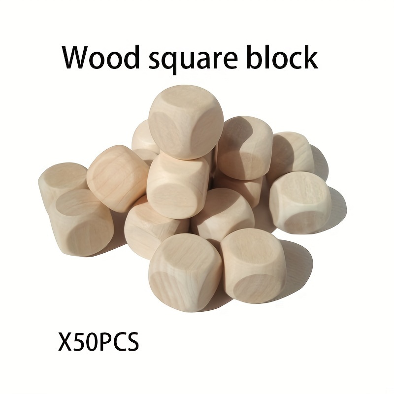 

50-pack Unfinished Wood Square Blocks For Diy Crafts, Jewelry Making, Blank Game Pieces, Cubical Wooden Beads With Rounded Corners - 2cm Natural Wood Craft Cubes