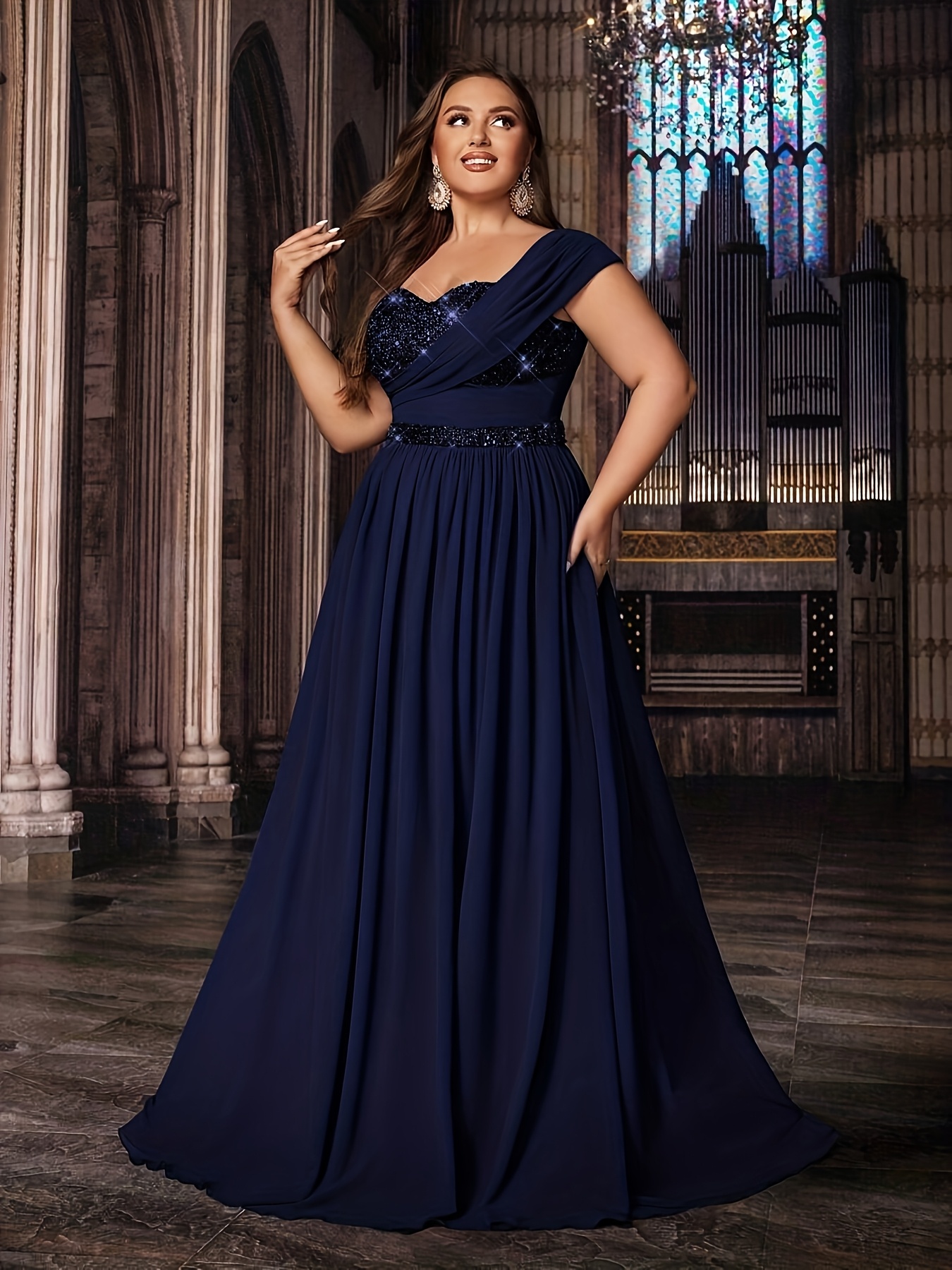 navy blue plus size dress sold on Temu Australia