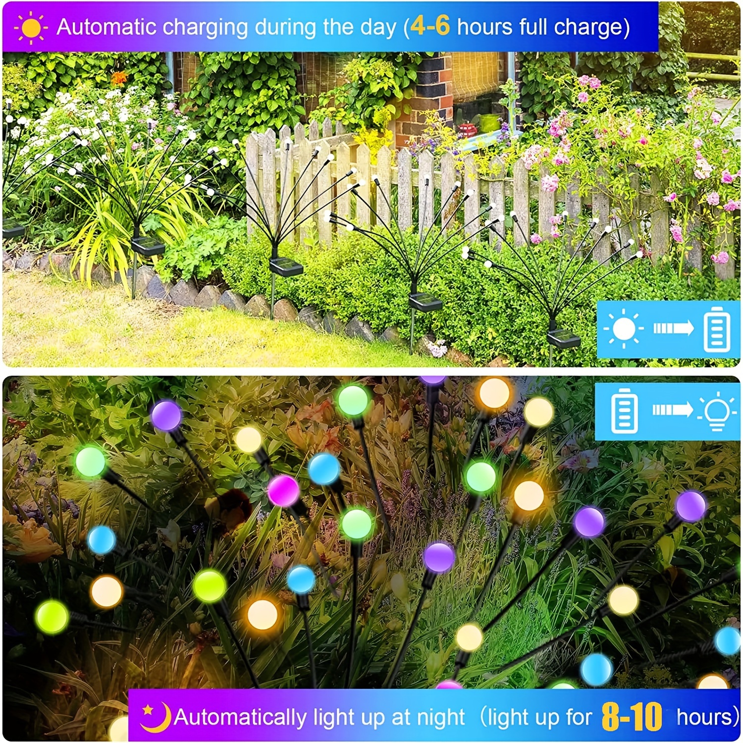 

8/12led Firefly Lights, Solar Lights, Solar Lights - 8 Lighting Modes Solar Swaying Light For Patio Decor Decoration Camping Christmas