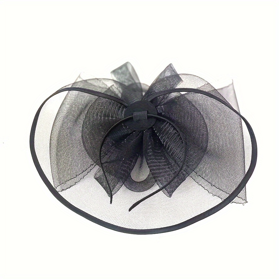 elegant vintage inspired fascinator hat with feathers mesh veil   weddings   cocktail events details 1