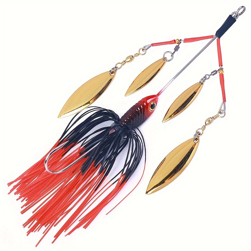 Image of Takami | 1pc Beardie Multi-leaf Glitter Lead Hook Alloy Anti-hanging Bottom Lure Multi-leaf Spinning Bait Head Skirt Lure Pike Perch