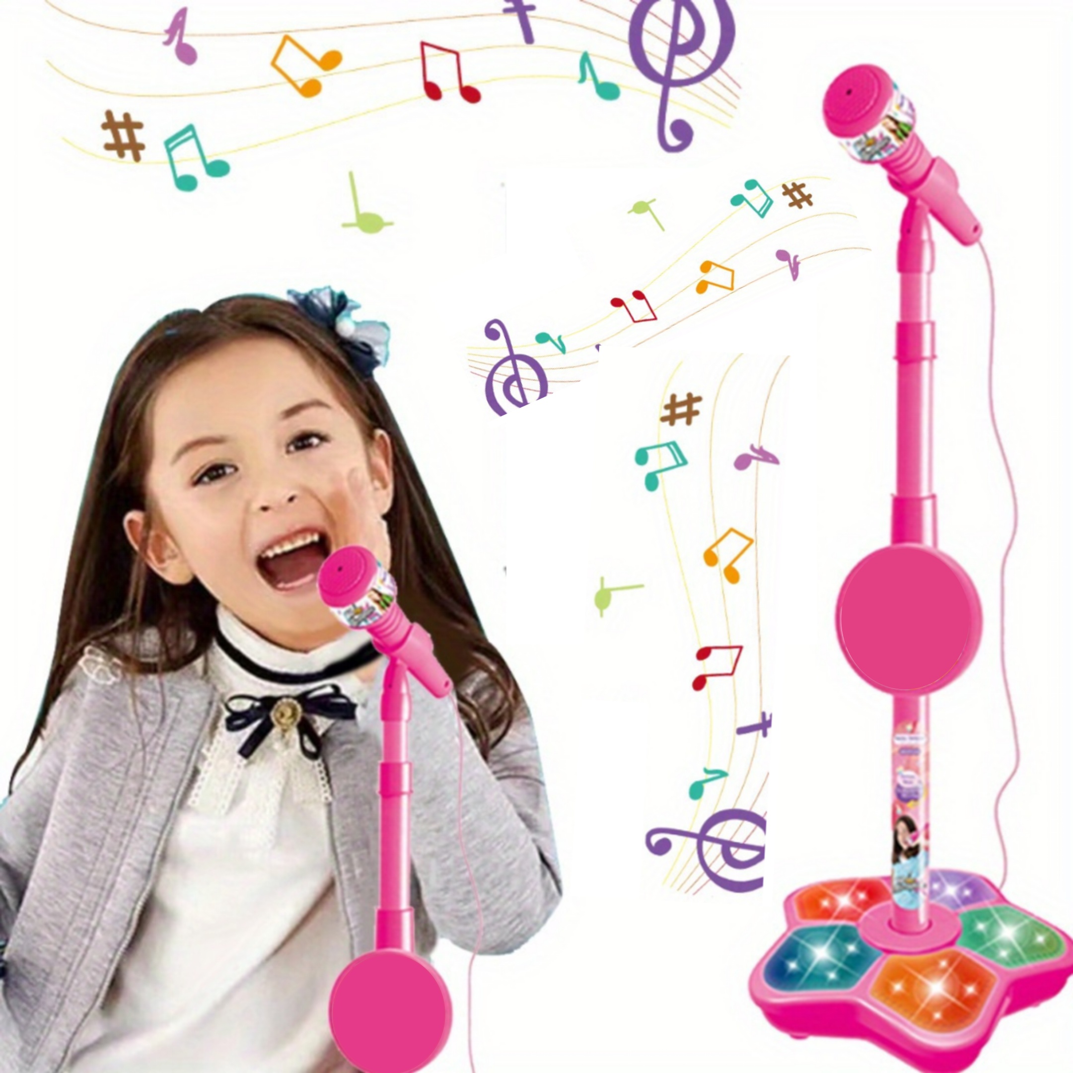 Micrófono de karaoke para niños de 3 a 10 años, juguetes calientes para  niñas de 4, 5, 6, 7, 8, 9 años, micrófono para cantar, regalos de  cumpleaños