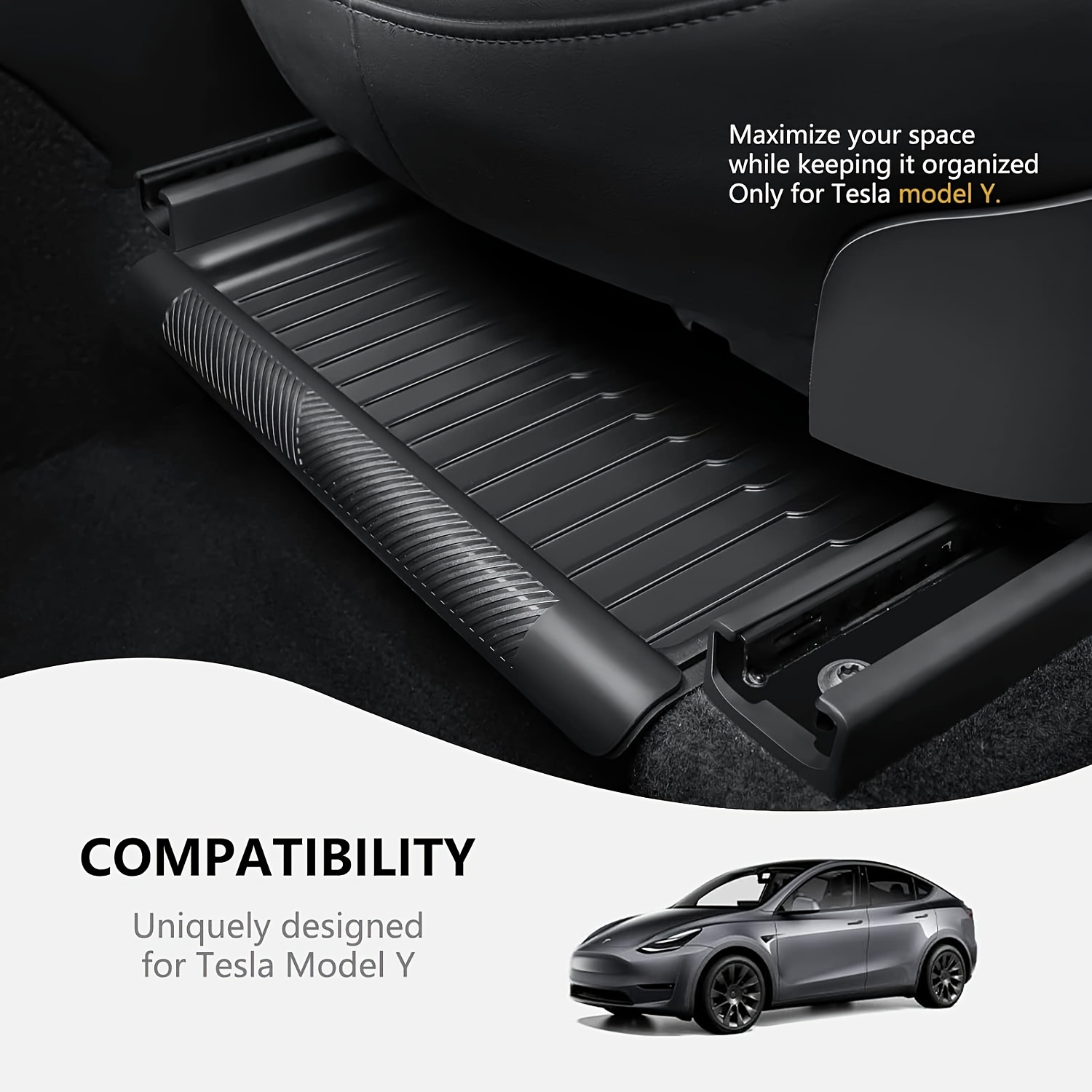 

Under Seat Storage Box For Tesla Model Y 2024 Tpe Storage With Lid, Model Y Organizer 2020-2024