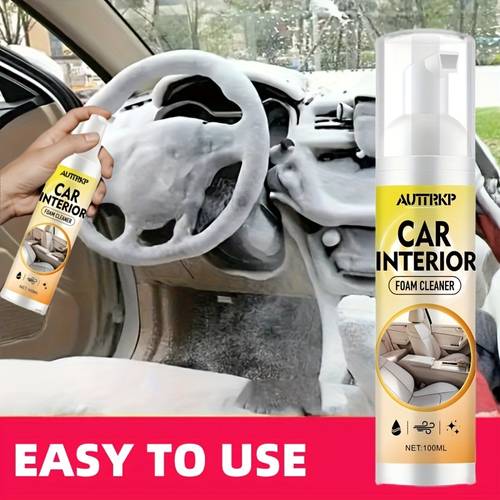 100ml multi purpose car foam spray for interior steering wheel plastic dashboard fabric and seat stain removal long protection sponge