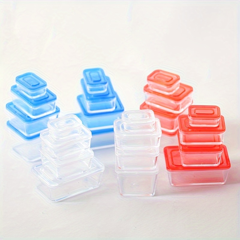 

12pcs/set Miniature Food Play Model Accessories: Dollhouse Transparent Bento Box For Fresh-keeping