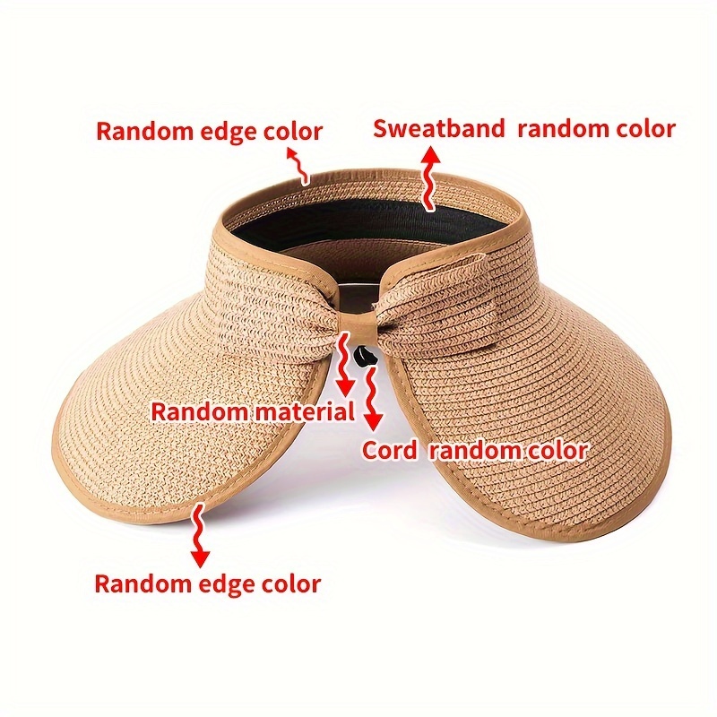 Straw Visor Sun Hat for Women