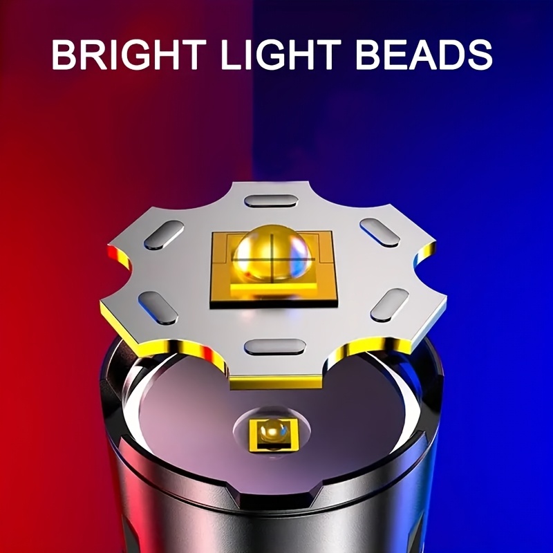 Buy 1 Get 1 Free, Total of 2pcs Multifunctional Flashlights High Lumens Rechargeable LED Battery Powered with 6 Light Modes, Cob Side Light, USB C, Zoomable, Powerful Handheld Flash Lights Perfect for Emergency, Camping, Outdoor Adventures, IP44