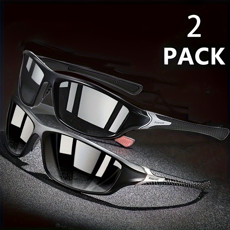 2pcs Set Oval Glasses, Sunglasses, Casual Outdoor Sports Riding Glasses, For Holiday Gifts