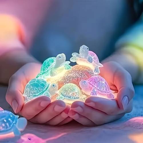 45pcs mixed color turtles glow in the dark animal statues colorful translucent plastic ornaments decorative toys and figurines for crafts beach party gifts classroom rewards ocean themed events holiday decorations holiday ornaments