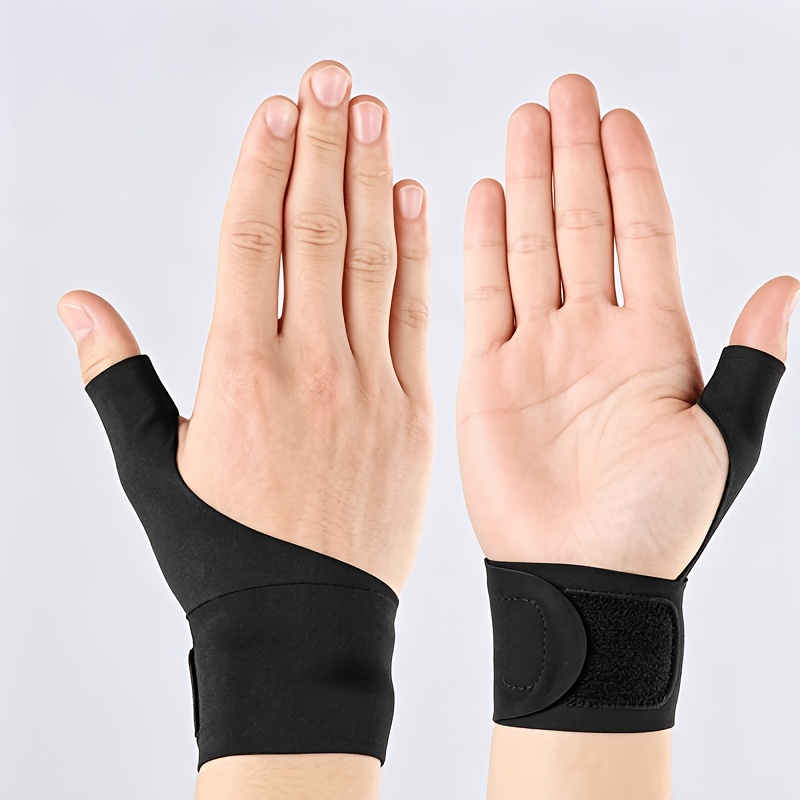 TEMU Pair Of Adjustable Wrist Braces With Thumb Support, Wearable On Either Left Or . Made Of Breathable Mesh Fabric For Skin-friendly , Designed To