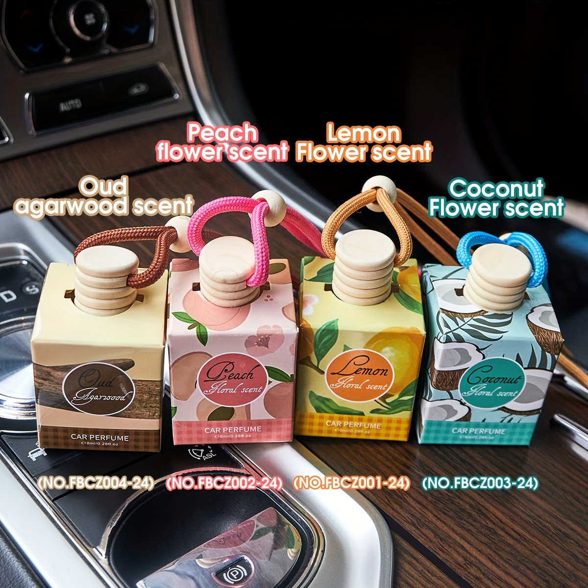 4pcs long lasting car air freshener odor eliminator with essential oils for vehicle interior accessories details 3