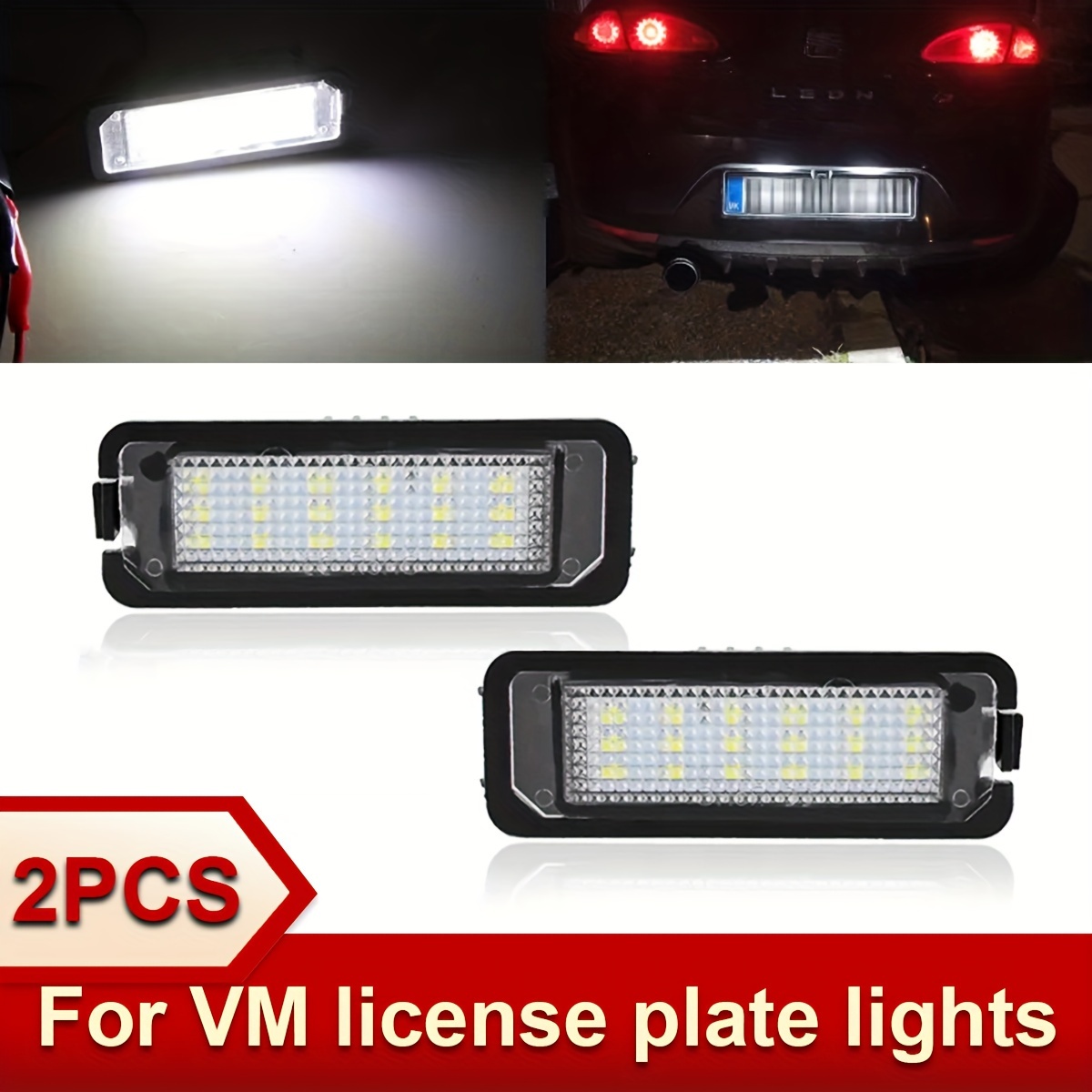 Luz LED de matrícula para coche, lámpara para Seat Leon MK2 MK3 Ibiza MK4  MK5 Altea
