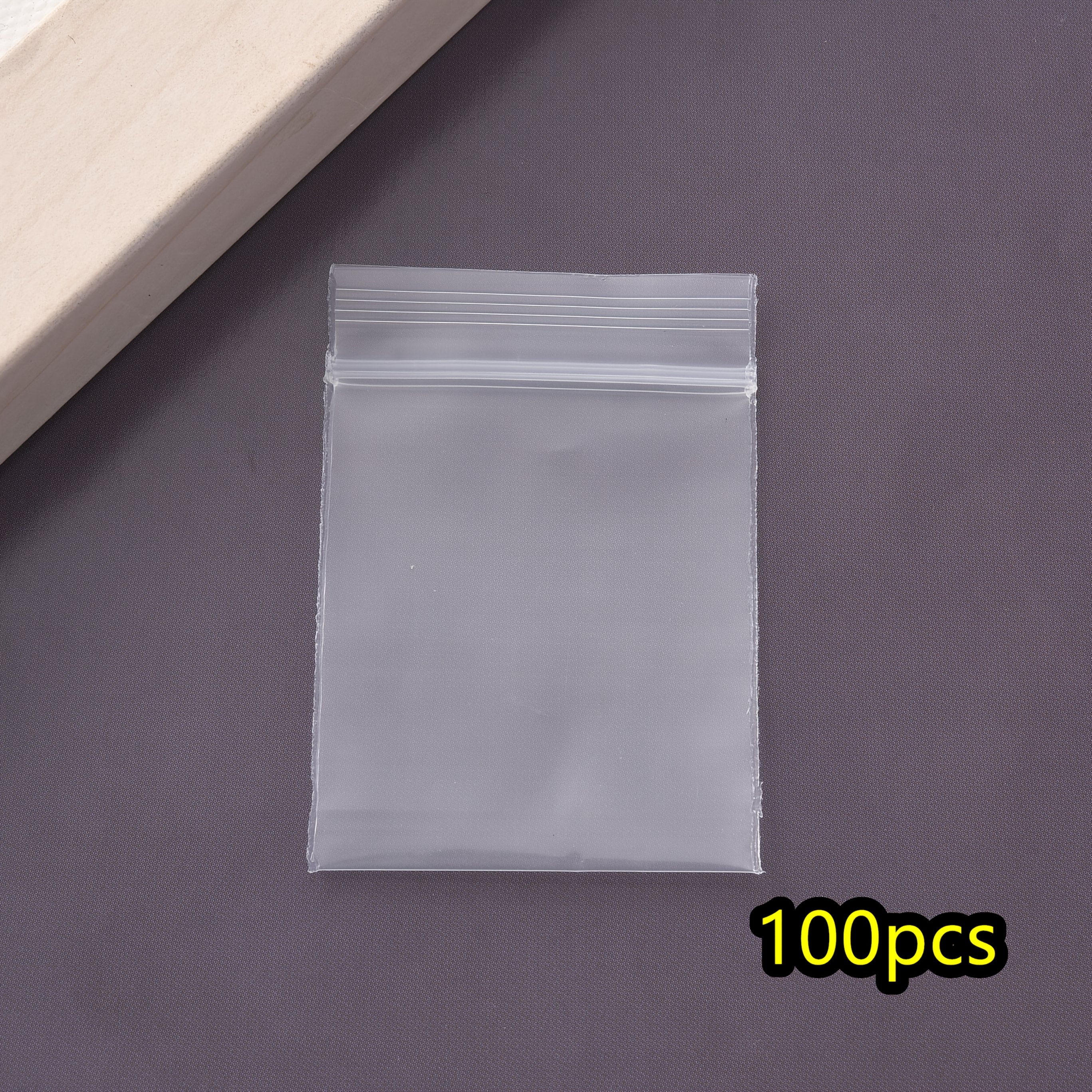 100pcs mini clear plastic bags 2mm thick Temu Saudi Arabia - Main Image