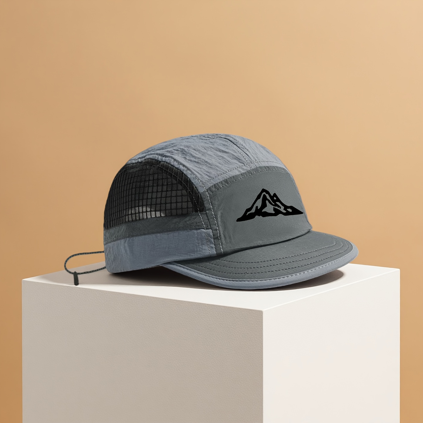 TEMU Casquette de baseball vintage à visière courte à séchage rapide pour homme, chapeau bec de canard à dessus imprimé de style japonais pour homme