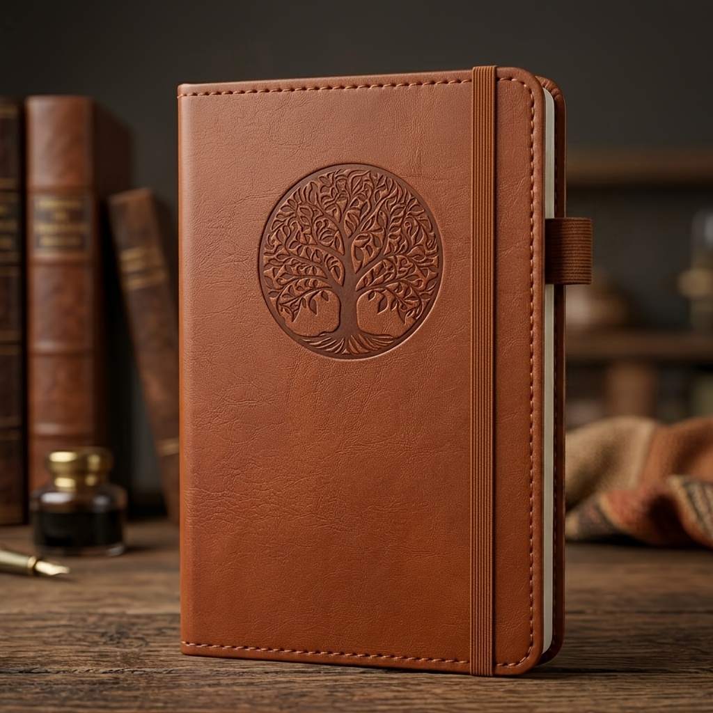 TEMU Carnet A6 en similicuir de haute qualité, agenda de poche portable, journal de voyage avec 200 pages, idéal pour de , les dossiers d'étude, les