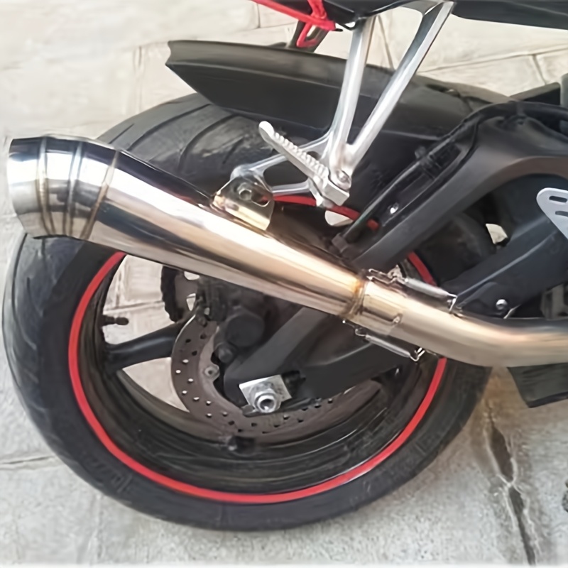 1pc 51mm universal stainless steel motorcycle exhaust pipe off road compatible built in db killer   performance upgrade for most motorcycles details 2