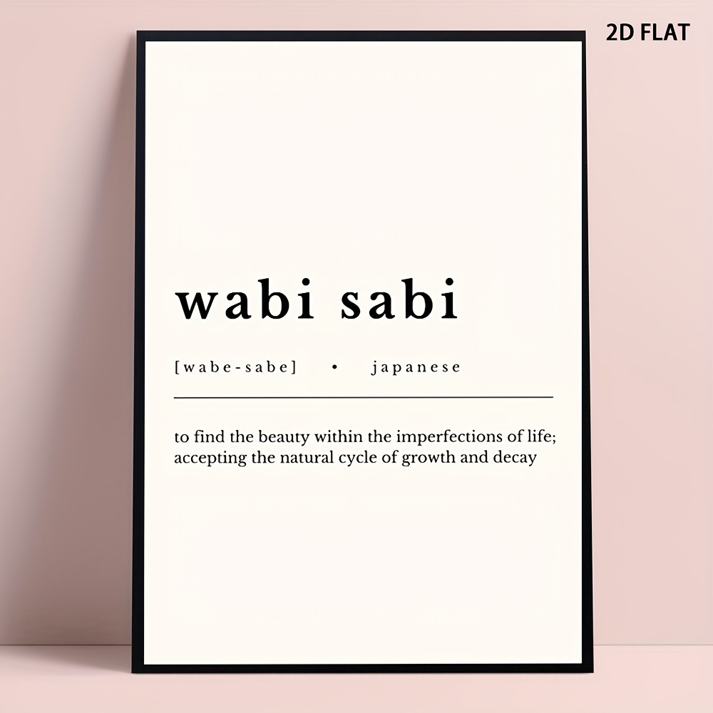 TEMU 1pc, 2d Flat, Frameless, Definition Sign, Definition Print, Japanese Print, Japanese Poster, Japanese Quote, Fun Canvas Wall Art Decor For Home