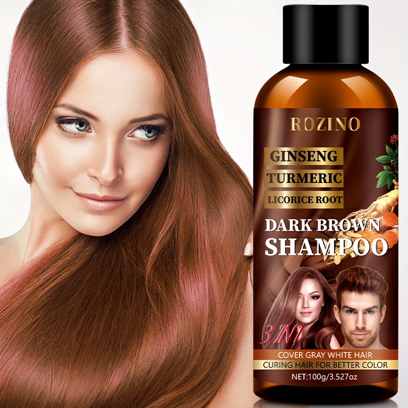 

100g Dark Brown Care Shampoo, Travel Size, Moisturizing Hair, Rich In Ginseng+turmeric+licorice Root Essence, Covering Gray Hair