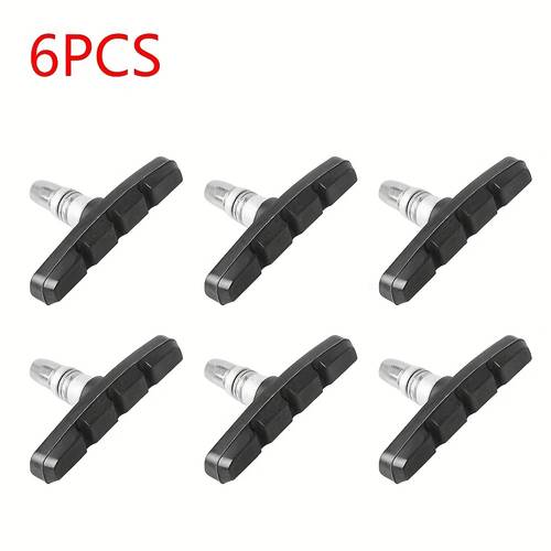 6pcs bicycle brake pads rubber cycling accessories tools for mtb mountain and road bikes lightweight v type brake pads bicycle enhancement parts bike v brake brake pads bicycle brake kit