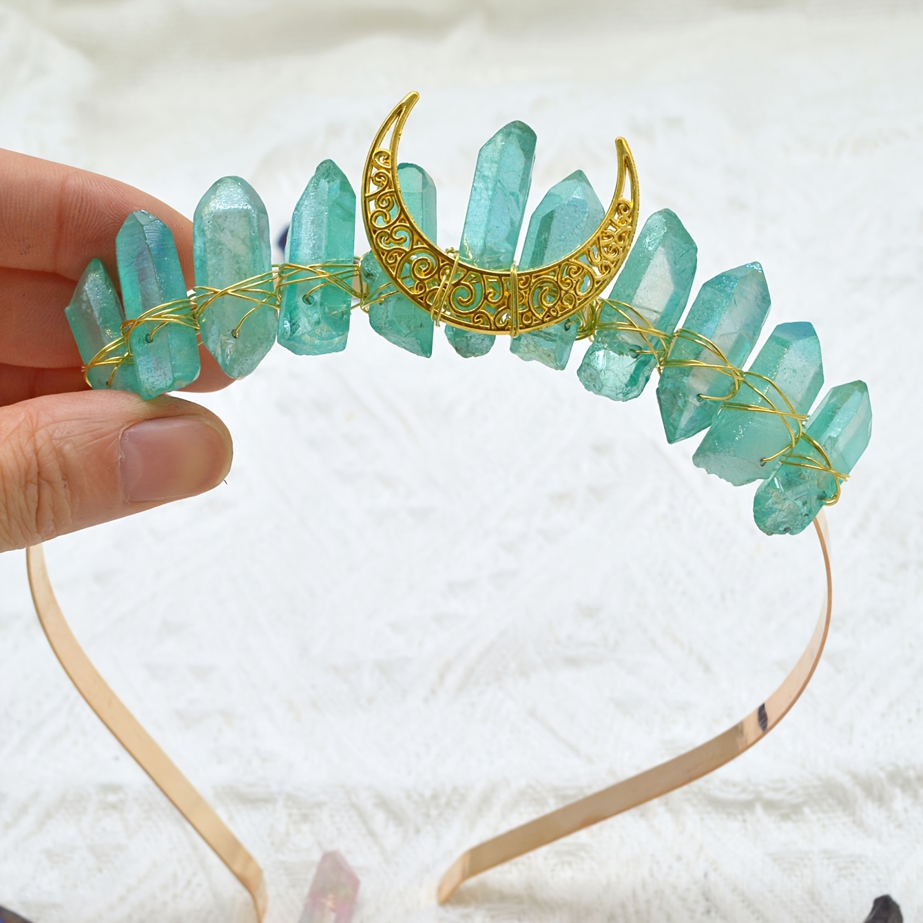 natural crystal hand headband party - Temu Georgia