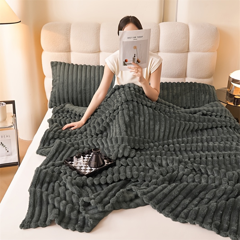 luxurious   rabbit fur blanket ideal for travel sofas beds offices and home decor soft lightweight and fluffy plush blanket suitable for boys girls and adults a perfect gift for birthdays and holidays details 9