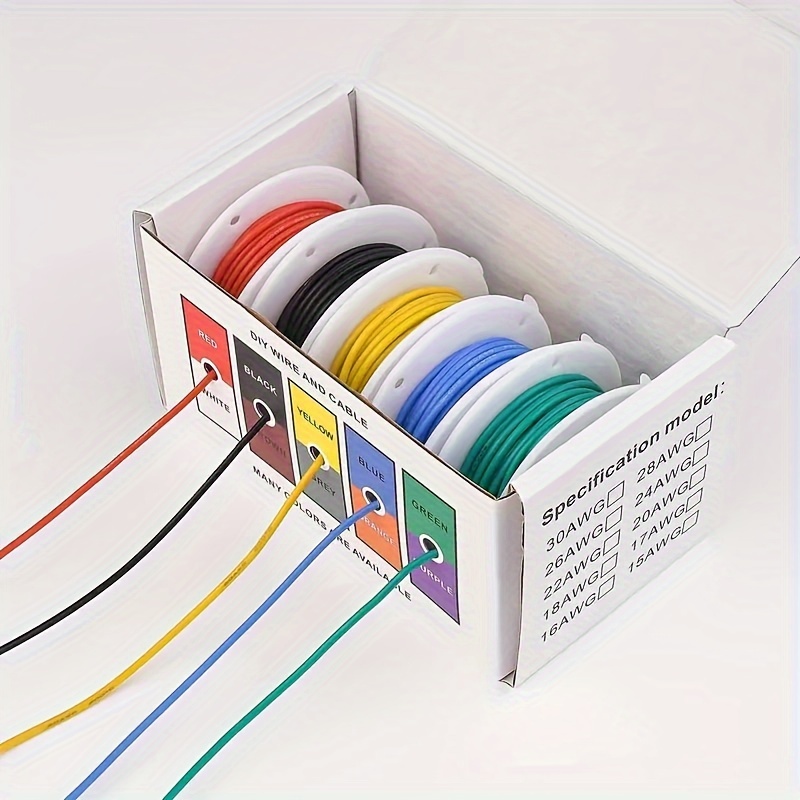 1pc Super Soft High Temperature Resistant Silicone Wire Diy Color Paper Box  Tinned Copper Soft Electrical Wire And Cable 5 Colors Set - Business,  Industry & Science - Temu