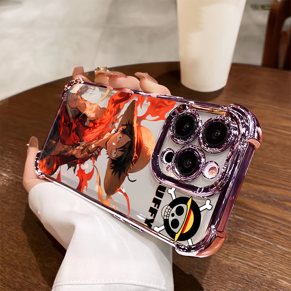 Funda para Teléfono - Funda para Teléfono - WB One Piece Aventura Anime Barco de Vela Funda para Teléfono Adecuada para iPhone 16 15 14 13 12 11 Pro Max X XR XSMAX 8 7 Plus Anticaída Cubierta Trasera Suave Transparente