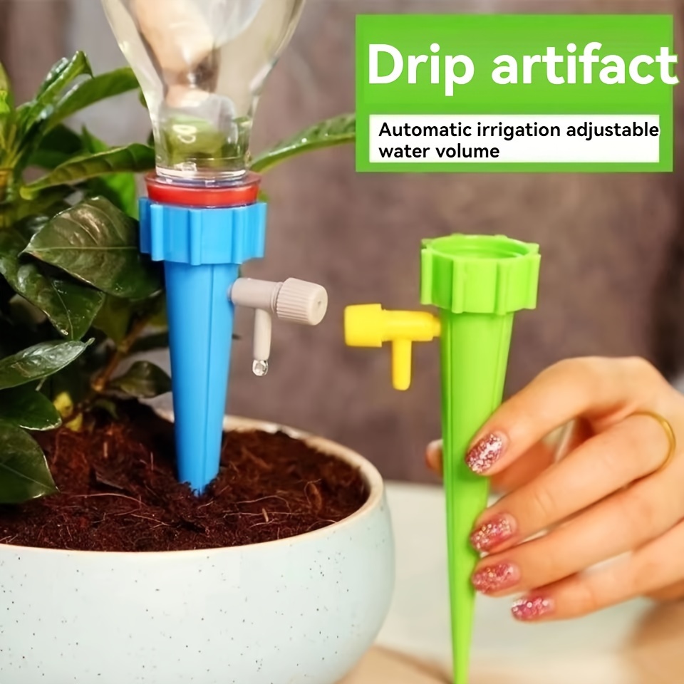 

10pcs Home Indoor Automatic Flower Waterer, Adjustable Water Flow Soaker Drip Waterer, Drip Irrigation Lazy Flower Waterer