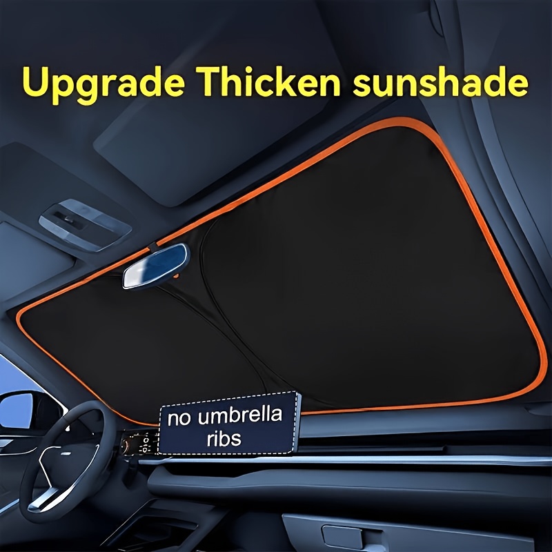 2026 new portable heat insulating sunshade single piece car sun visor an   thickened titanium silvery sunshade specifically designed for car front windshields   blocks sunlight   made of high quality fabric