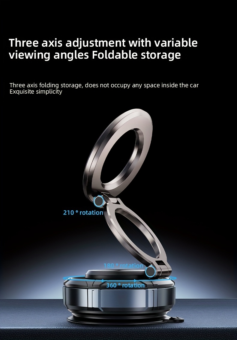 car metal magnetic suction cup universal vacuum adsorption automatic suction pad dashboard foldable rotatable multi function phone holder for navigation Product details 6