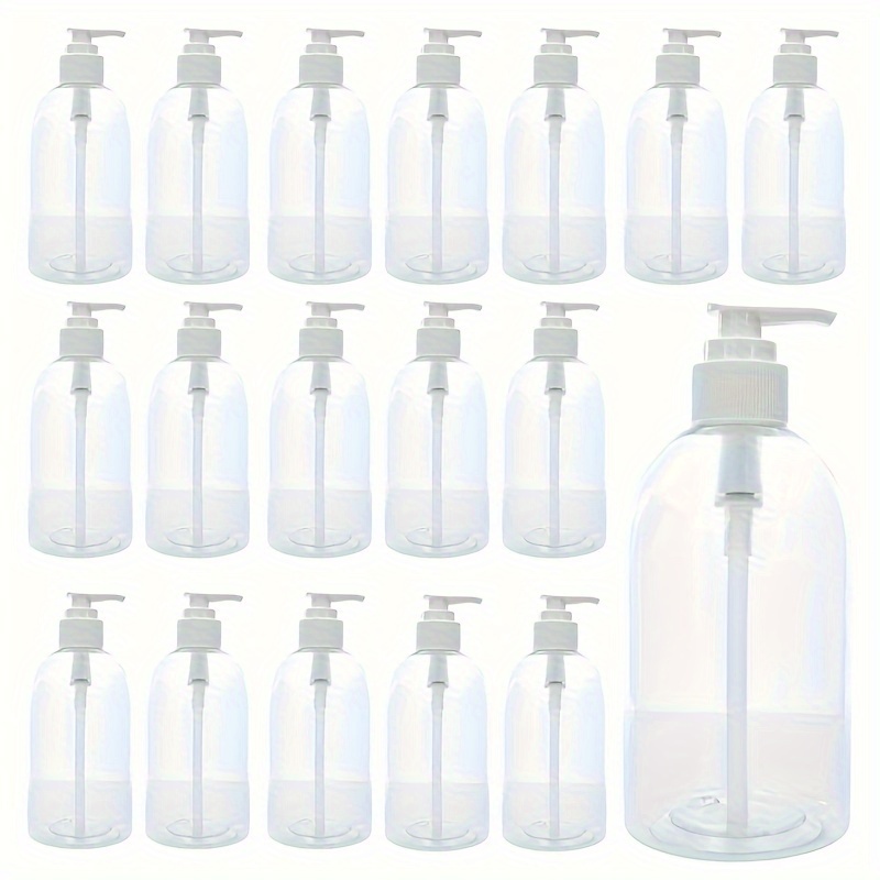 

12pcs 500ml Refillable Plastic Pump Bottles For Shampoo, Hand Soap & Body Wash - , Ideal For Bathroom Organization