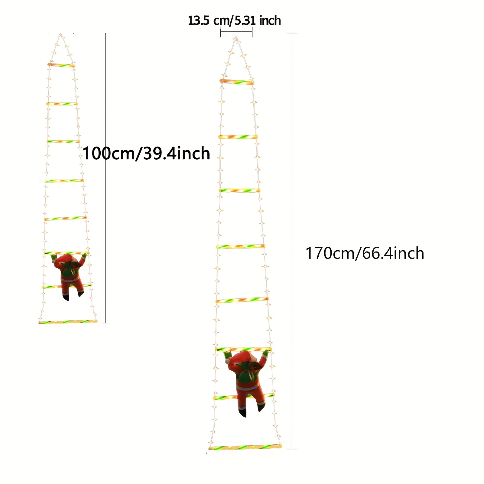 2026 Nieuwe Warm Wit/Kleurrijke Kerstman USB Ladder Verlichting, 8 Verlichtingsmodi, Snoepkleurige Ladder Verlichting, Kerstcadeau, Verschillende Lengtes, Kerst Decoratieve Verlichting, Geschikt Voor Trappen, Slaapkamer Decoratie, Buiten Lichtstrips, tuinverlichting op zonne-energie, buitenverlichting op stroom, led-ver, kerstverlichting buiten op stroom, tuindecoratie buiten, halloween decoratie buiten