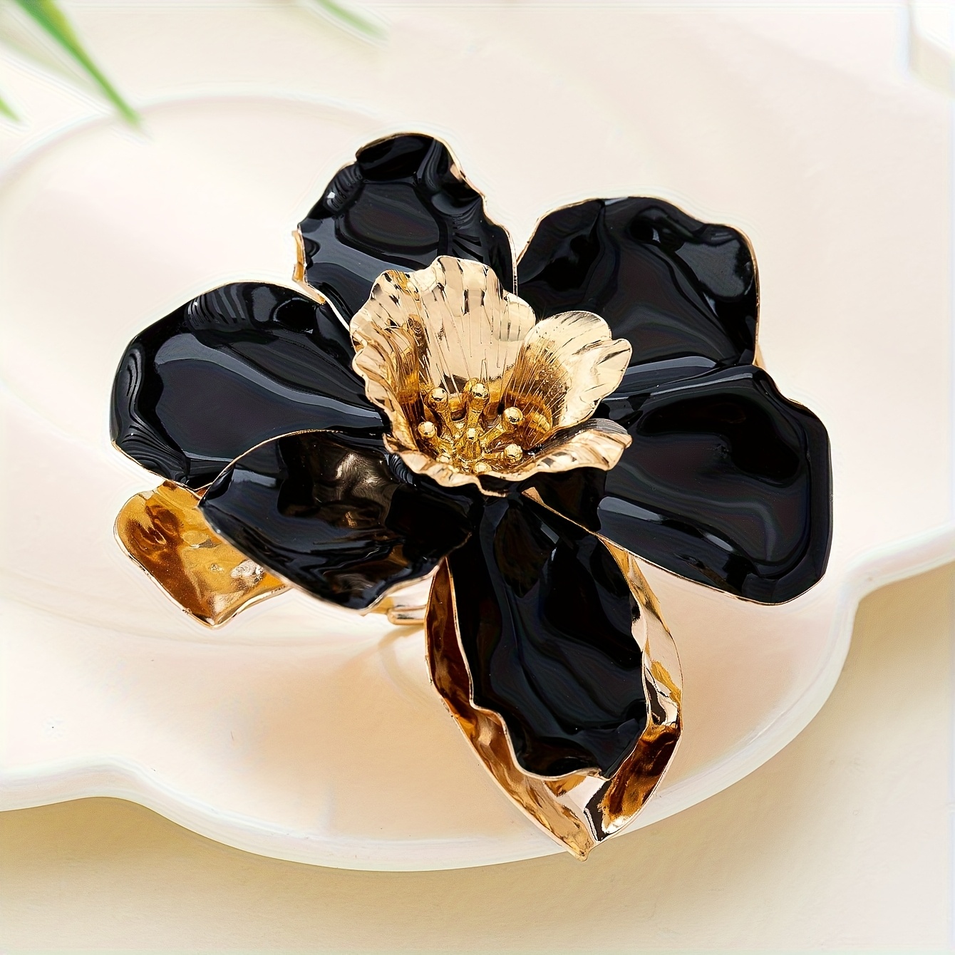 Geometric Minimalist Oil Drop Flower Ring for Women
