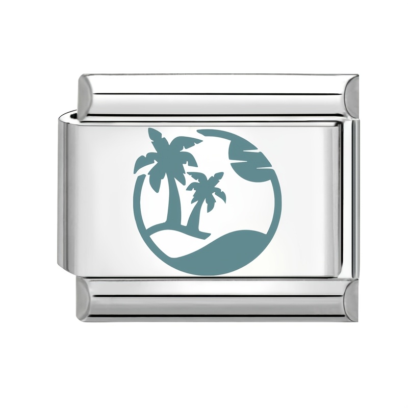 Exquisite Blue Pattern Embossed Ocean Elements Ring