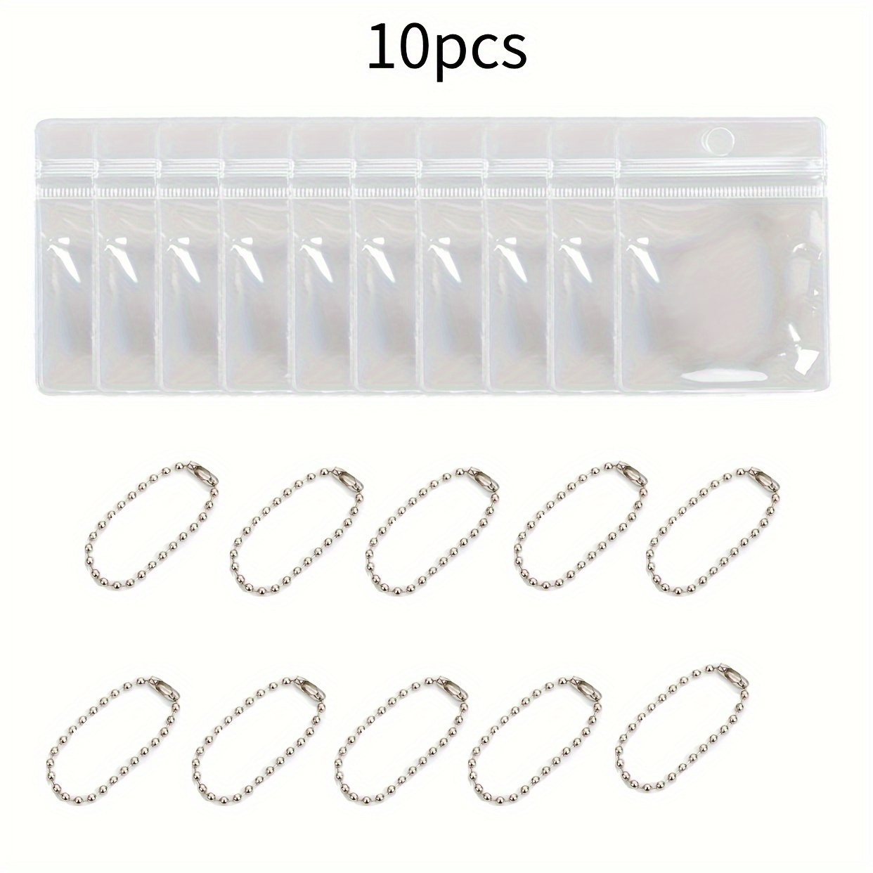 TEMU 10pcs Cadre de Film Inversé Transparent Couverture de Protection Chaîne, Trou de Suspension Sac PVC Auto-Scellant Sac de Rangement, Peut Être