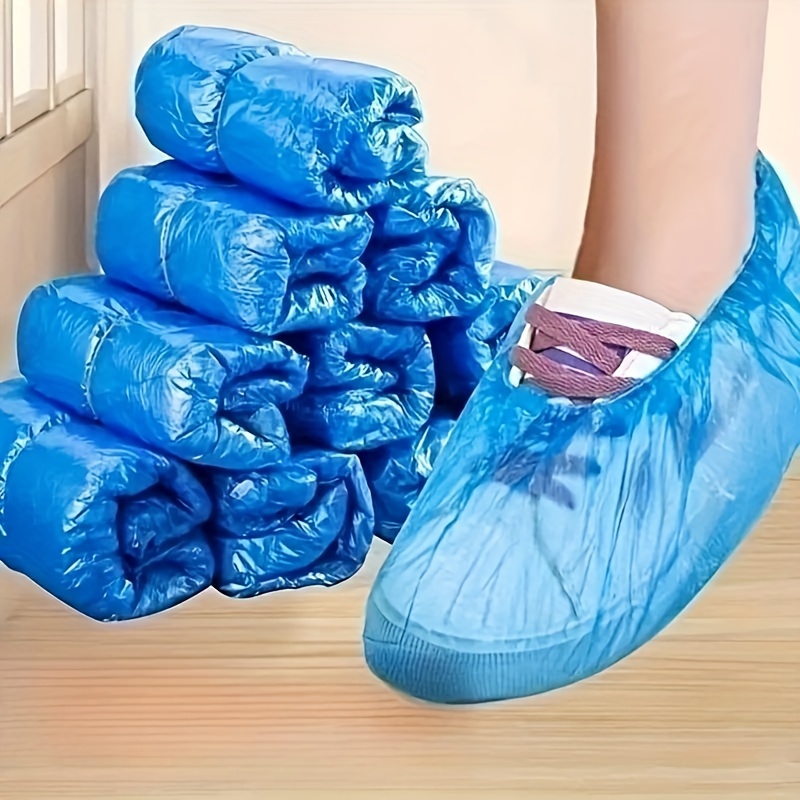 

Pack Disposable Boot & Shoe Covers, & Water Resistant, Non-slip, Foldable Polyester For Home, Travel, Hotel Use - Blue