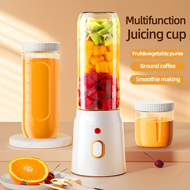 Çift Tritan Bardaklı Şarj Edilebilir Taşınabilir Blender - Smoothie, Kahve ve Püreler için Çok Fonksiyonlu Mini Juicer - Lityum Pili, Plastik Yapı, İdeal Hediye Fikri