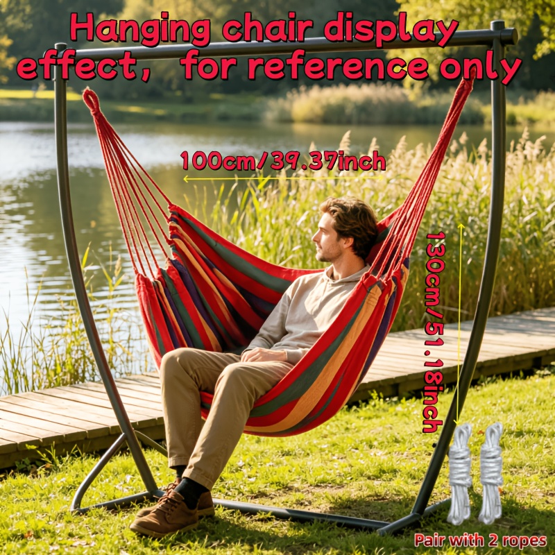TEMU Fauteuil Hamac Balançoire Suspendu Extérieur/Intérieur, Cadre Robuste avec Douce et Confortable, Portable et Facile à Installer, Adapté ,
