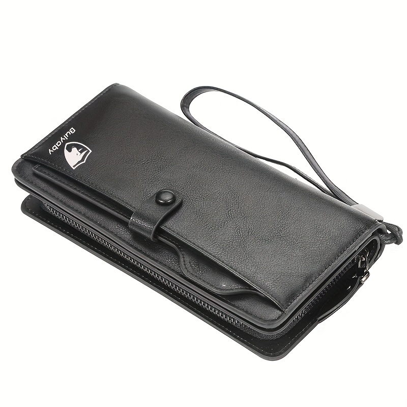 TEMU Men's Business Wallet Men's Card Holder Phone Wallet Long Wallet
