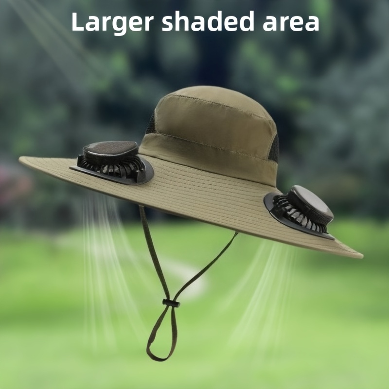 TEMU 2026 Latest R&d Light-sensitive Silent Multifunctional Fan Hat. Embedded Dual Fans. Solar Power/usb Charging For Use. Equipped With 2pcs Large
