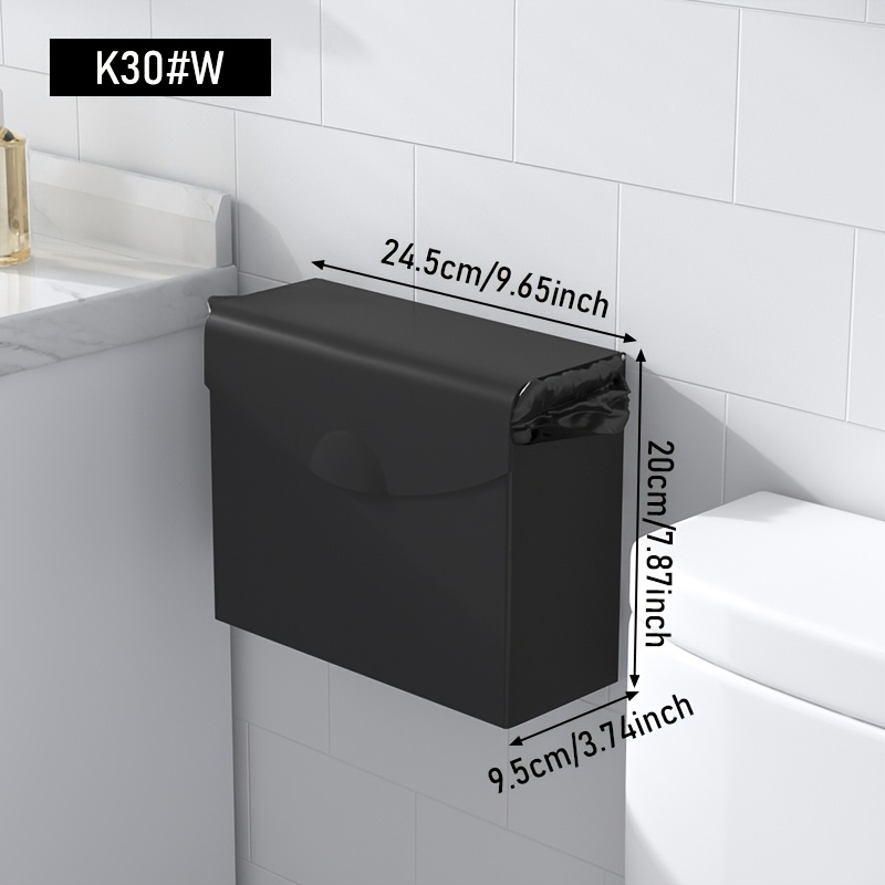 TEMU No Drill Hanging Trash Bin,compact Wall Mount ,made Of Durable, And Clean,perfect For Kitchen Waste,bathroom Trash And Office Paper Waste,space-