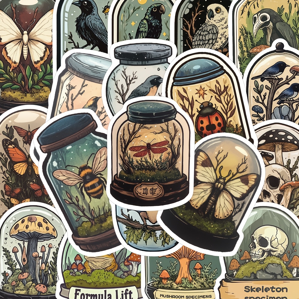 

50pcs Insect-themed Stickers - Pvc, Laptops, Phone Cases, Tablets, Journals, Scrapbooks, Skateboards & Guitars