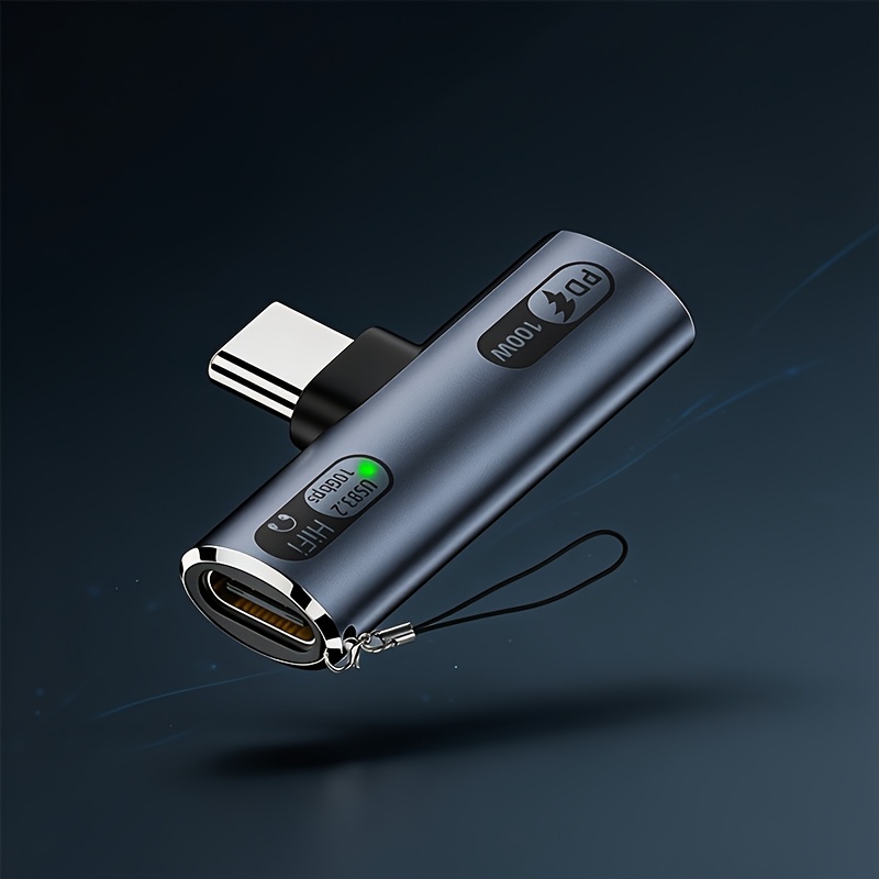 TEMU Adaptador de en 1 para cargar y escuchar , conector de audio tipo C a tipo C para auriculares y carga para teléfono móvil y portátil