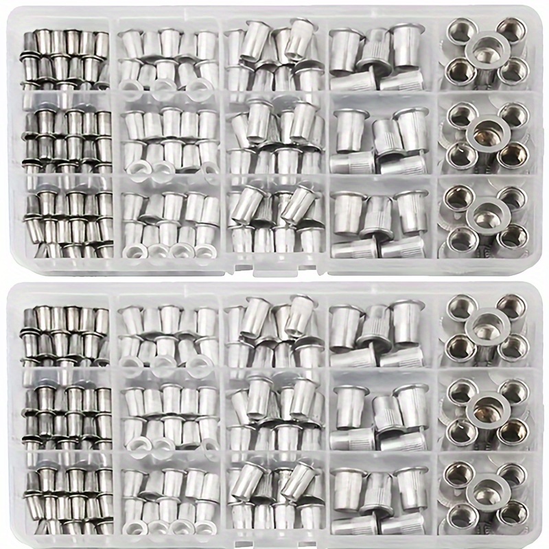 

160pcs Aluminum Rivet Nut Set - M3/m4/m5/m6/m8 , Inserts For Fastening In Automotive & Use, -, -, For