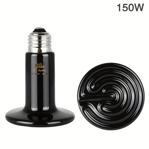 set of 2 ceramic heat ters designed for reptiles in 75w 100w 150w and 200w black infrared ceramic bulbs do not light making them suitable heat lamps for pets like bearded dragons turtles snakes