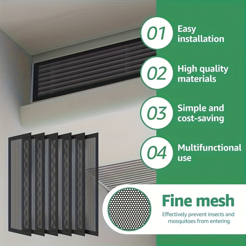 TEMU 6pcs Cache-évents de sol magnétiques robustes en PVC - Protection anti-poussière réutilisable de 10X4 pouces, piège pour cheveux et débris pour