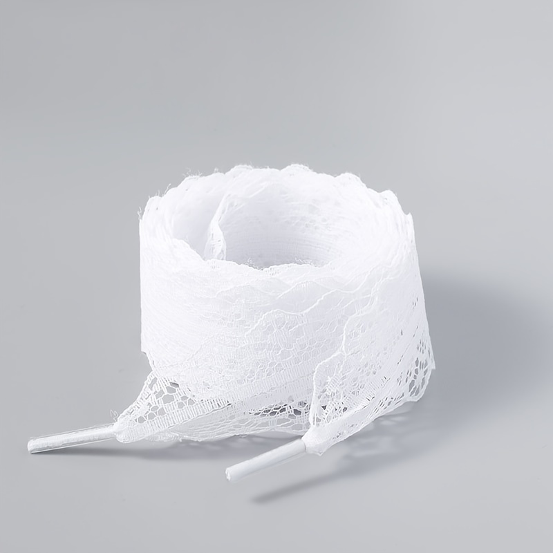 2pcs Lace Shoelaces, Black And White Two-color Lace Shoelaces