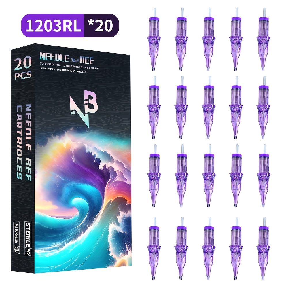 Image of 20 Tattoo Needles With Safety Needle - Mixed Sizes, 27 Models, Sterile, Durable, , Tattoo Supplies For Professional And Beginners