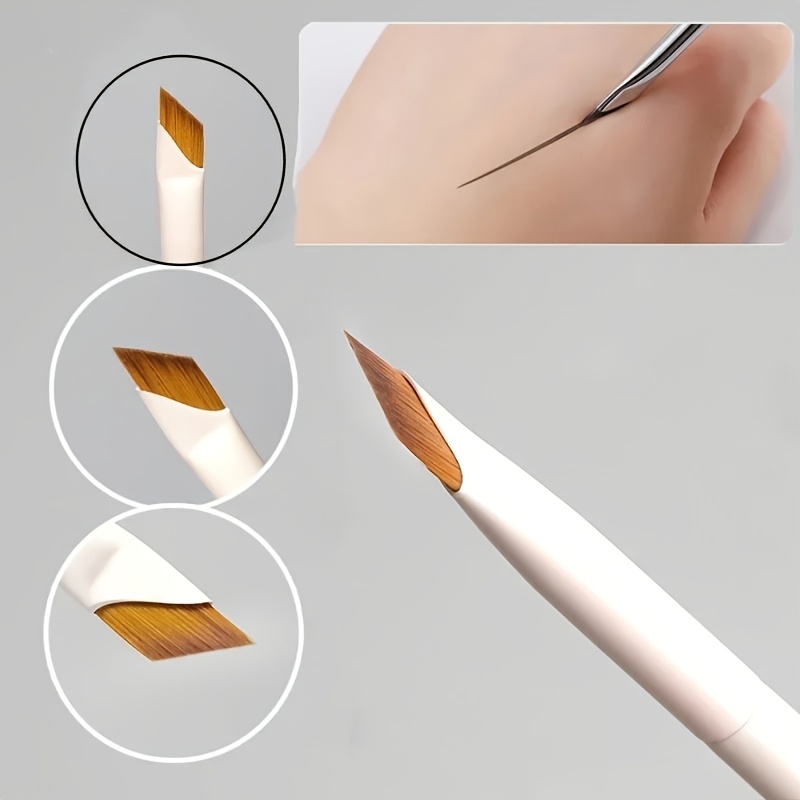 

1 Set Professional Angled Eyeliner Brush, Ceramic White Slanted Precision Makeup Wand, Nylon , Unscented, Suitable For Normal Skin, Abs Plastic Handle, Beginner Cosmetic Tool Kit