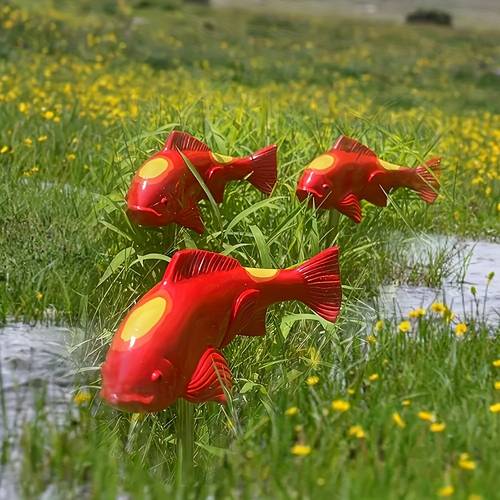 1pc art deco resin koi fish sculpture thanksgiving garden ornament floor mount animal theme outdoor statue home decor desk accent lawn garden stake no electricity required